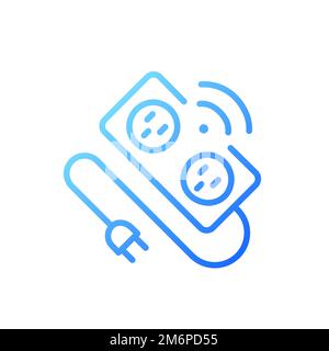 Smart power strip pixel perfect gradient linear vector icon Stock Vector