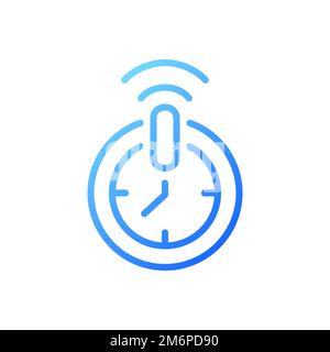 Automatic shut off timer pixel perfect gradient linear vector icon Stock Vector