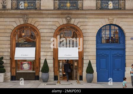 Cartier Shop In Place Vendome In Paris. The Company With Its