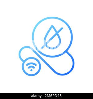 Smart leak detector pixel perfect gradient linear vector icon Stock Vector