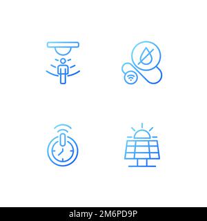 Smart home technologies pixel perfect gradient linear vector icons set Stock Vector