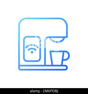 Smart coffee machine pixel perfect gradient linear vector icon Stock Vector