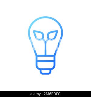 Energy-efficient light bulb pixel perfect gradient linear vector icon Stock Vector