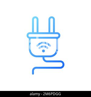 Smart plug pixel perfect gradient linear vector icon Stock Vector