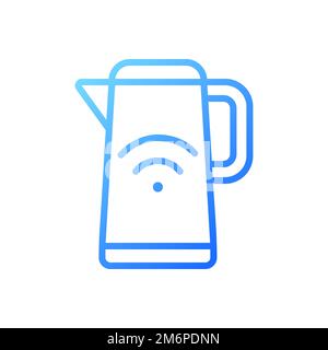 Smart kettle pixel perfect gradient linear vector icon Stock Vector