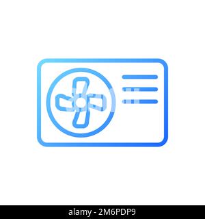 Air source heat pump pixel perfect gradient linear vector icon Stock Vector