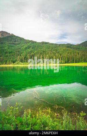 Hiking around Hunters Lake near Sankt Johann in Pongau in Austria Stock Photo