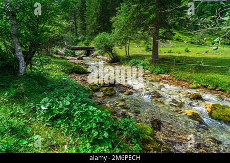 Hiking around Hunters Lake near Sankt Johann in Pongau in Austria Stock Photo