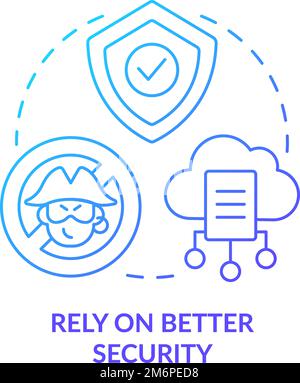 Rely on better security blue gradient concept icon Stock Vector