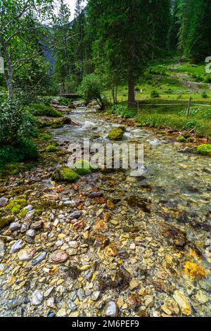 Hiking around Hunters Lake near Sankt Johann in Pongau in Austria Stock Photo