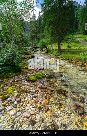 Hiking around Hunters Lake near Sankt Johann in Pongau in Austria Stock Photo