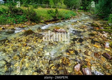 Hiking around Hunters Lake near Sankt Johann in Pongau in Austria Stock Photo