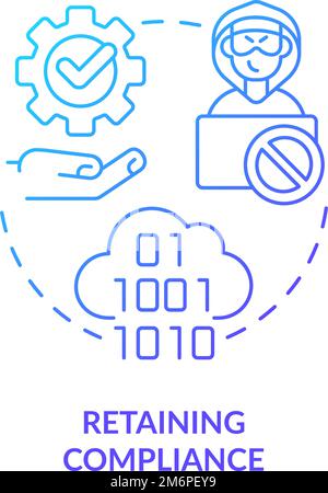 Retaining compliance blue gradient concept icon Stock Vector
