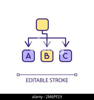 Hierarchical structure RGB color icon Stock Vector