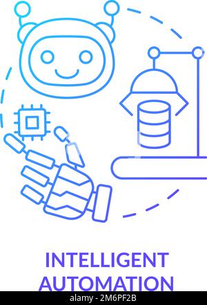 Intelligent automation blue gradient concept icon Stock Vector