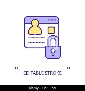 Protecting personal information RGB color icon Stock Vector