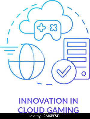 Innovation in cloud gaming blue gradient concept icon Stock Vector