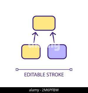 Bundling objects together RGB color icon Stock Vector