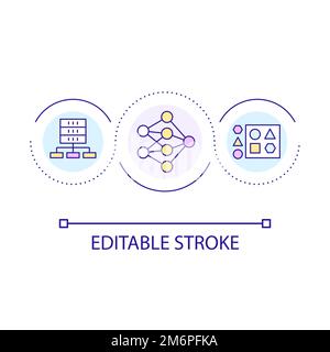 Digital data segregation loop concept icon Stock Vector