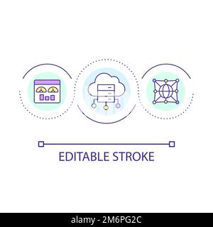 Global data cloud storage loop concept icon Stock Vector