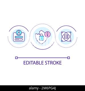 Data safety threats loop concept icon Stock Vector