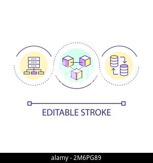 Blockchain technology development loop concept icon Stock Vector