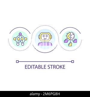 Artificial intelligence integration loop concept icon Stock Vector
