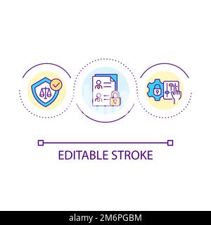 Personal data protection law loop concept icon Stock Vector