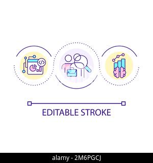 Hiring data science engineers loop concept icon Stock Vector