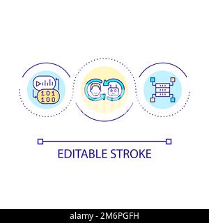 AI in customer service loop concept icon Stock Vector