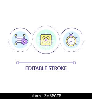Emergency data analysis loop concept icon Stock Vector