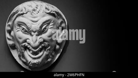 Demon head with copy space. Demonic monster evil face Stock Photo - Alamy