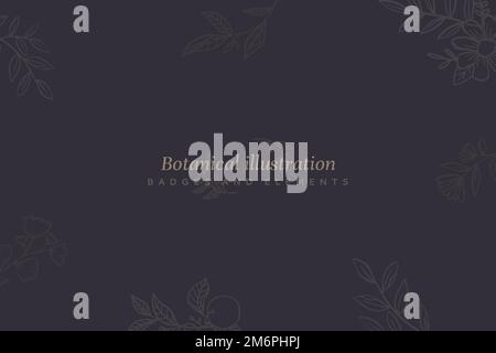 Botanical pattern on dark purple background vector Stock Vector