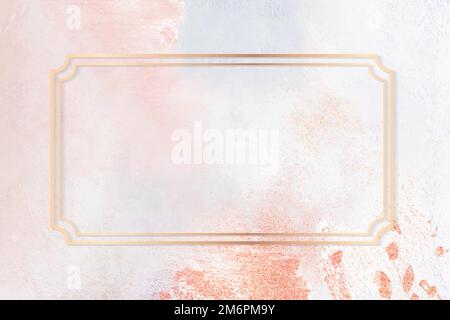 Rectangle bronze frame on oil paint textured background vector Stock Vector