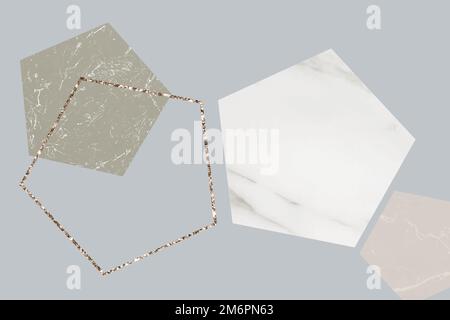 Shimmering pentagon frame collection vector Stock Vector