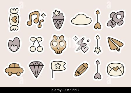 Cute planner sticker vector collection Stock Vector