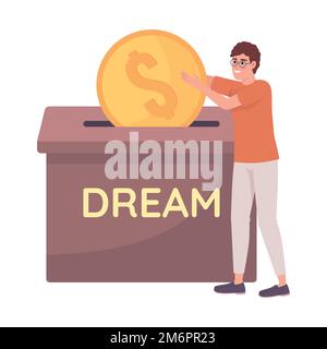Invest in future semi flat color vector character Stock Vector