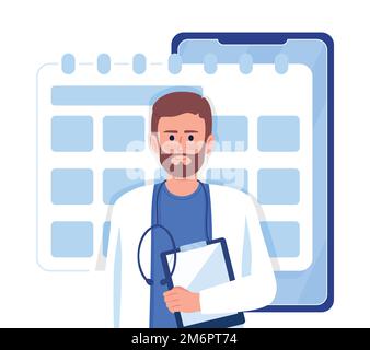 Making appointment online flat concept vector illustration Stock Vector