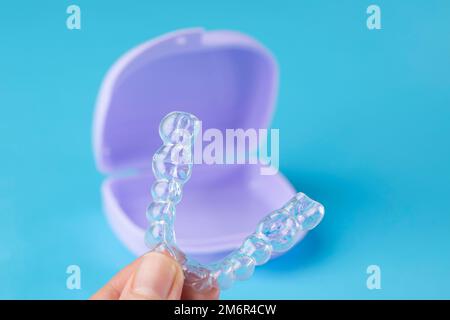 orthodontic treatment, invisible braces, new orthodontic technology, Occlusal Splint Stock Photo