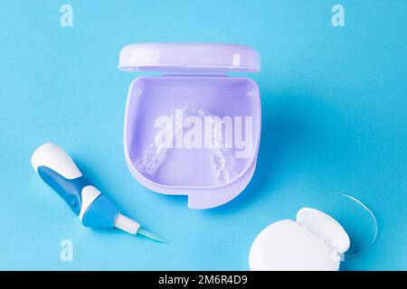 orthodontic treatment, invisible braces, new orthodontic technology, Occlusal Splint Stock Photo