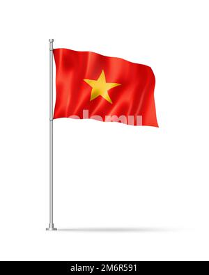 Vietnamese flag isolated on white Stock Photo - Alamy