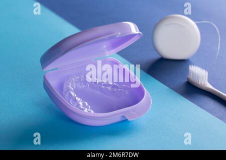 orthodontic treatment, invisible braces, new orthodontic technology, Occlusal Splint Stock Photo