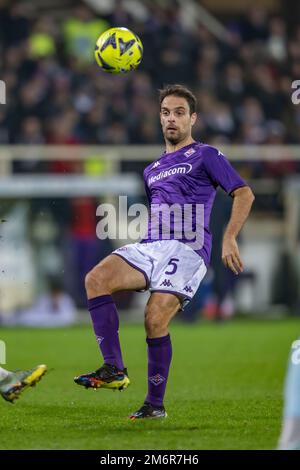 Florence, Italy. January 4, 2023 Lucas Martinez Quarta (Fiorentina) during  the Italian Serie A match between Fiorentina 1-1 Monza at Artemio Franchi  Stadium on January 4, 2023 in Florence, Italy. Credit: Maurizio