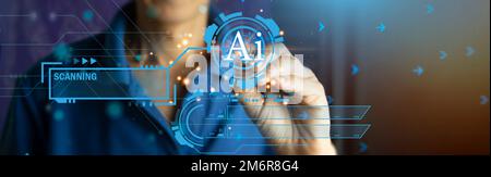 system concept controlled by artificial intelligence Stock Photo