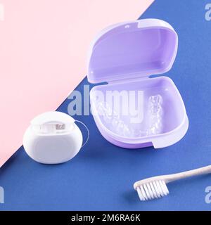 orthodontic treatment, invisible braces, new orthodontic technology, Occlusal Splint Stock Photo