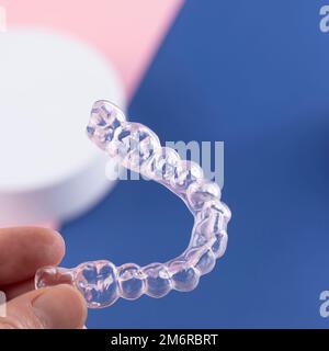 orthodontic treatment, invisible braces, new orthodontic technology, Occlusal Splint Stock Photo