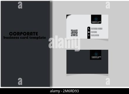 Black and white corporate business card template Stock Vector
