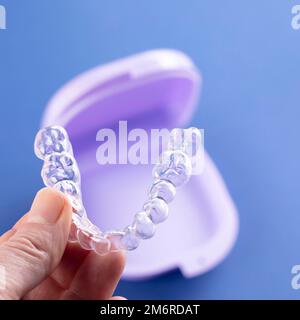 orthodontic treatment, invisible braces, new orthodontic technology, Occlusal Splint Stock Photo