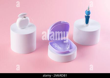 orthodontic treatment, invisible braces, new orthodontic technology, Occlusal Splint Stock Photo