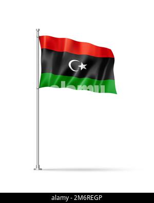 Libyan flag isolated on white Stock Photo